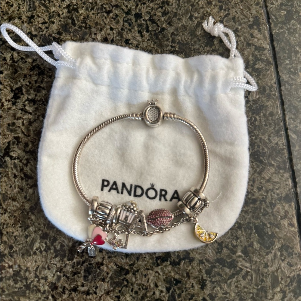 Pandora Silver Bracelet & Pandora Charms